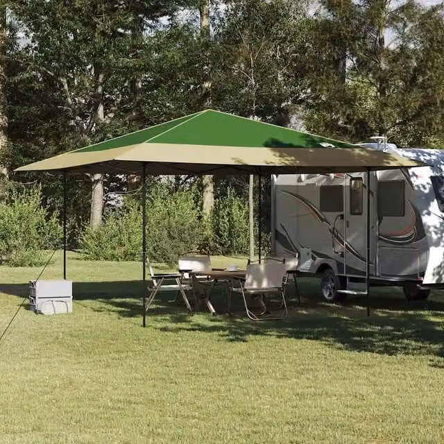 Tenda Gazebo da Festa Design In Verde e Bianca in Poliestere L/P/H: 395 x 395 x 251 cm