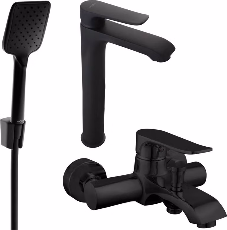 Mexen Pecos R62 insieme per vasca, nero - 72713R62-70