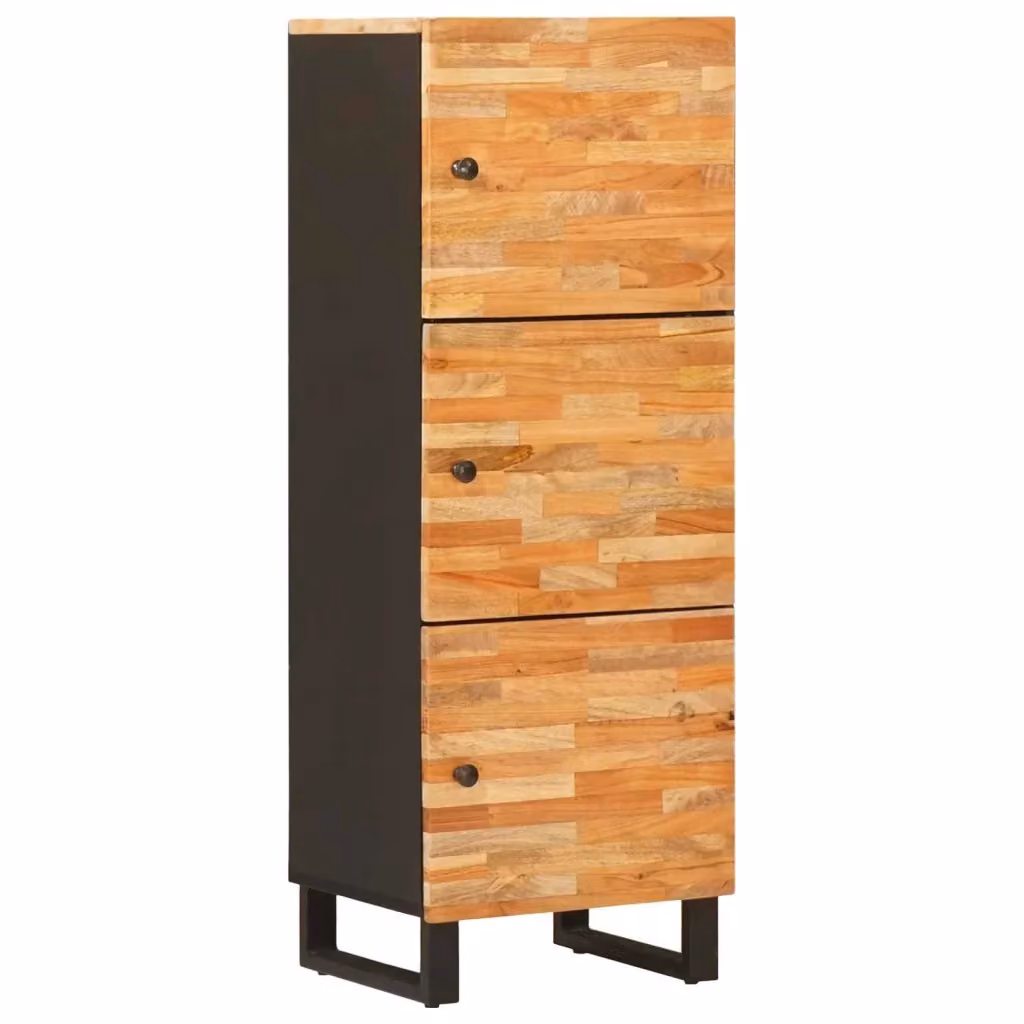 Credenza moderna in legno di mango marrone e nero L/P/H: 40 x 33 x 110 cm – 2