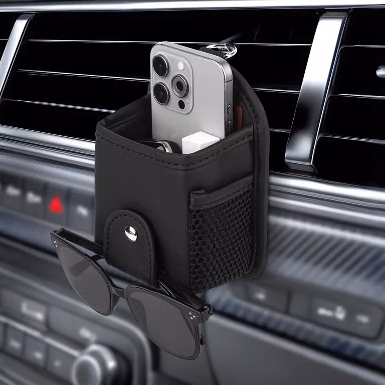 Borsa per l'aria condizionata dell'auto, in ecopelle, organizer universale per piccoli oggetti, ideale per l'interno dell'auto