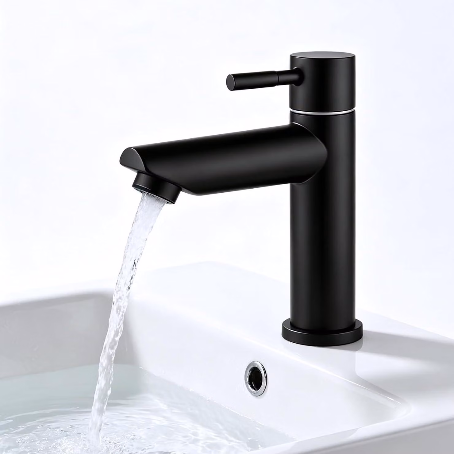 Staal - Tubo di collegamento da 80 cm - Rubinetto - Bagno per ospiti - Miscelatore per lavabo - Bagno - Rubinetto monocomando per bagno - Bagno per ospiti