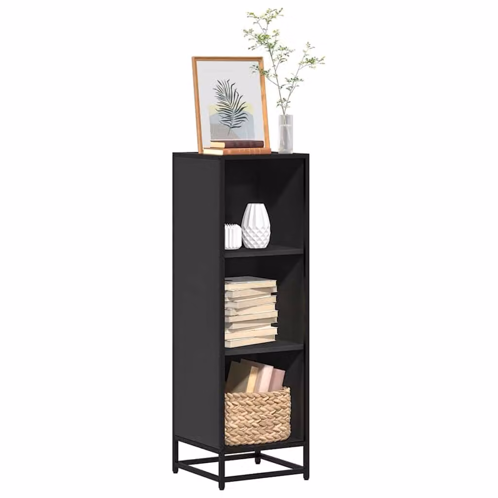 Libreria Industrial vidaXL in Legno e Metallo Nera, L 33,5 cm x P 33 cm x H 107,5 cm