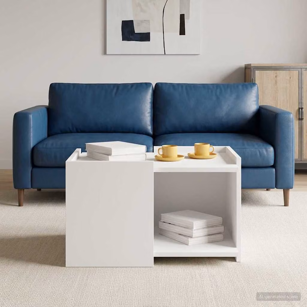 vidaXL Tavolino da salotto moderno bianco L: 50,5 cm, P: 50 cm, H: 33 cm