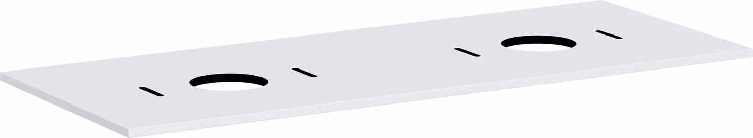 hansgrohe Xilesa E Console avec 2 découpes pour lavabo à poser, sans trous pour robinetterie, 1375x550x16mm, 54280700, 54280700