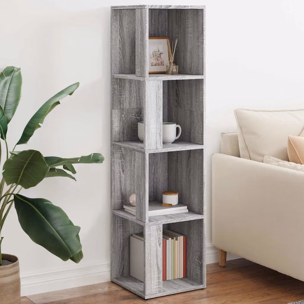 Mobile Vetrina Angolare vidaXL in Legno Sonoma Grigio L/P/H: 33 x 33 x 132 cm