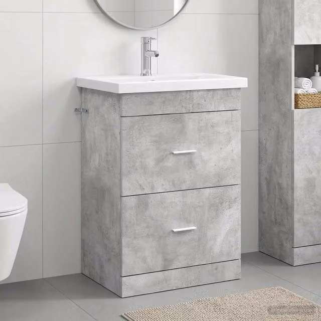 Set di mobili per il bagno Grigio Cemento 61 x 40 x 84,5 cm 3404369