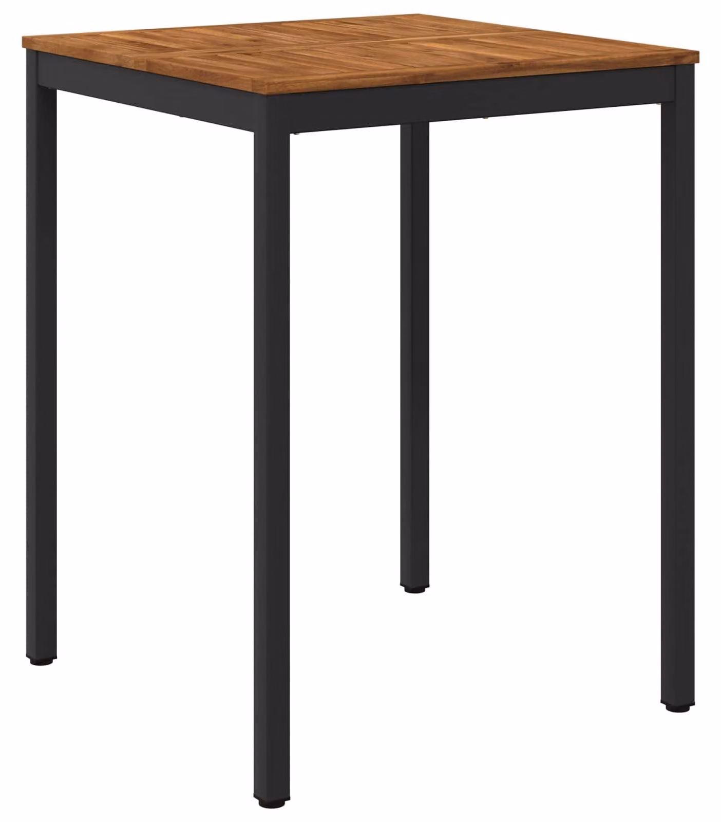 Tavolo da giardino, design naturale e nero, dimensioni 80 x 80,5 x 105 cm