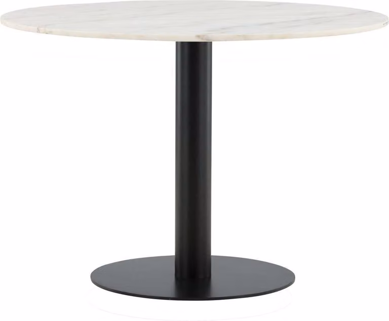 FURNLUX Tavolo da pranzo Estelle Marble White Und Black 106cm / Hauptfarbe: Weiß / Dimensioni: 106 x 106 x 75 cm