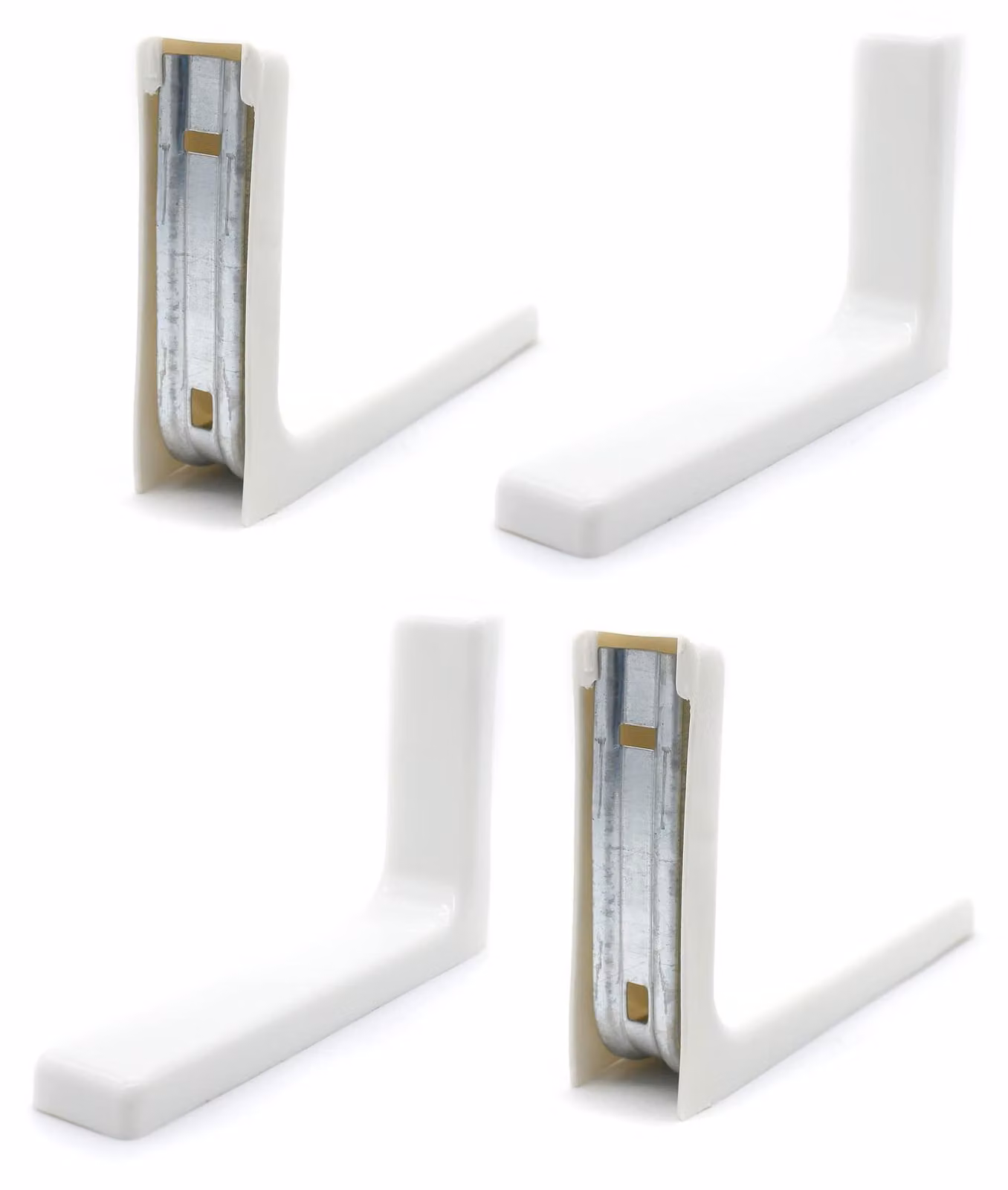 Kit di 4 supporti a parete - Supporti in metallo bianco - 115x78 mm