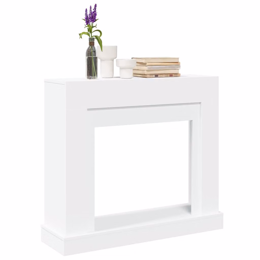 Cornice per Camino Moderna vidaXL Bianca in Truciolato L: 100 cm, P: 30 cm, H: 87,5 cm