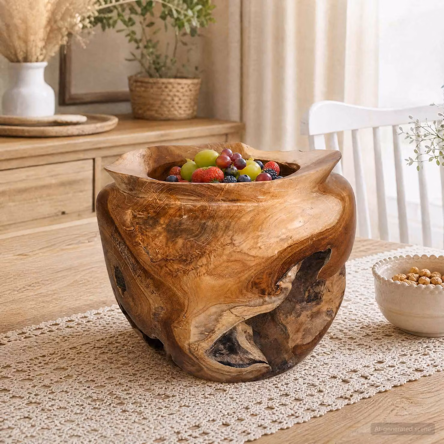 vidaXL Portafrutta JEPARA in legno marrone Ø 35 cm