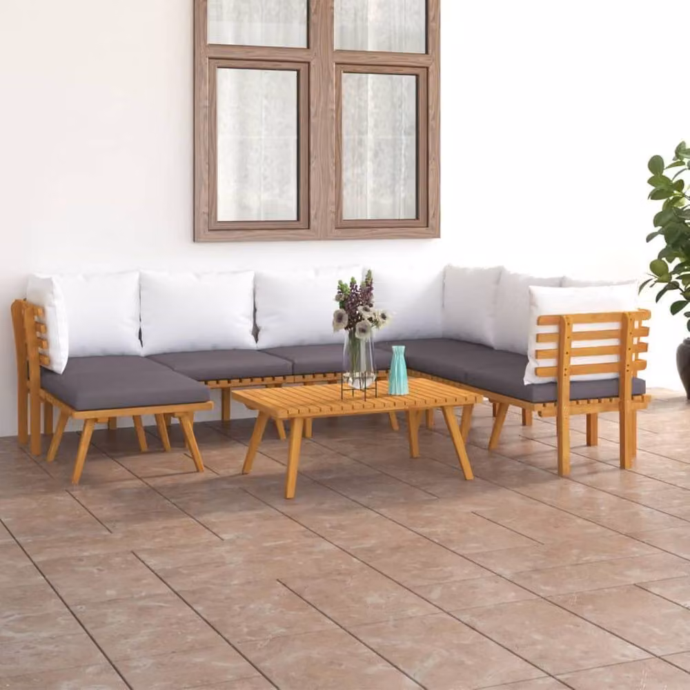 vidaXL Set salotto da giardino 5 pezzi in legno massiccio di acacia