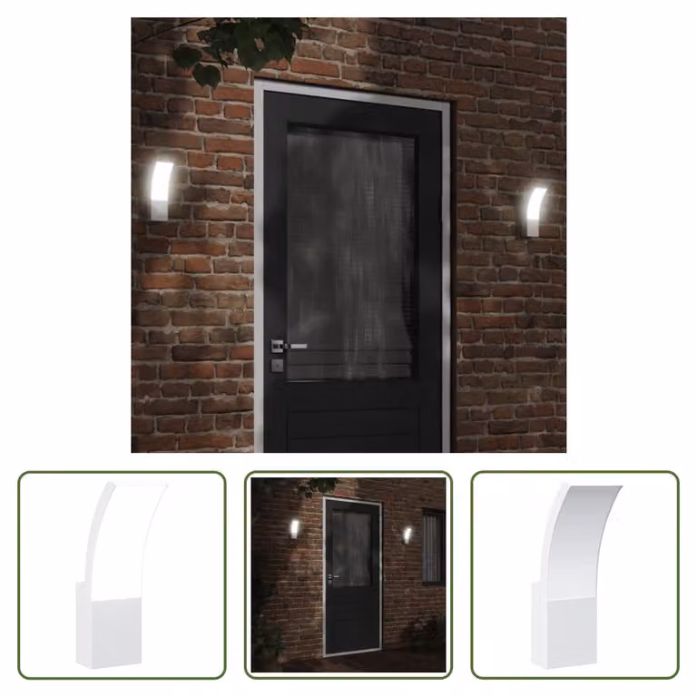 The Living Store Applique da esterno a LED in alluminio pressofuso bianco