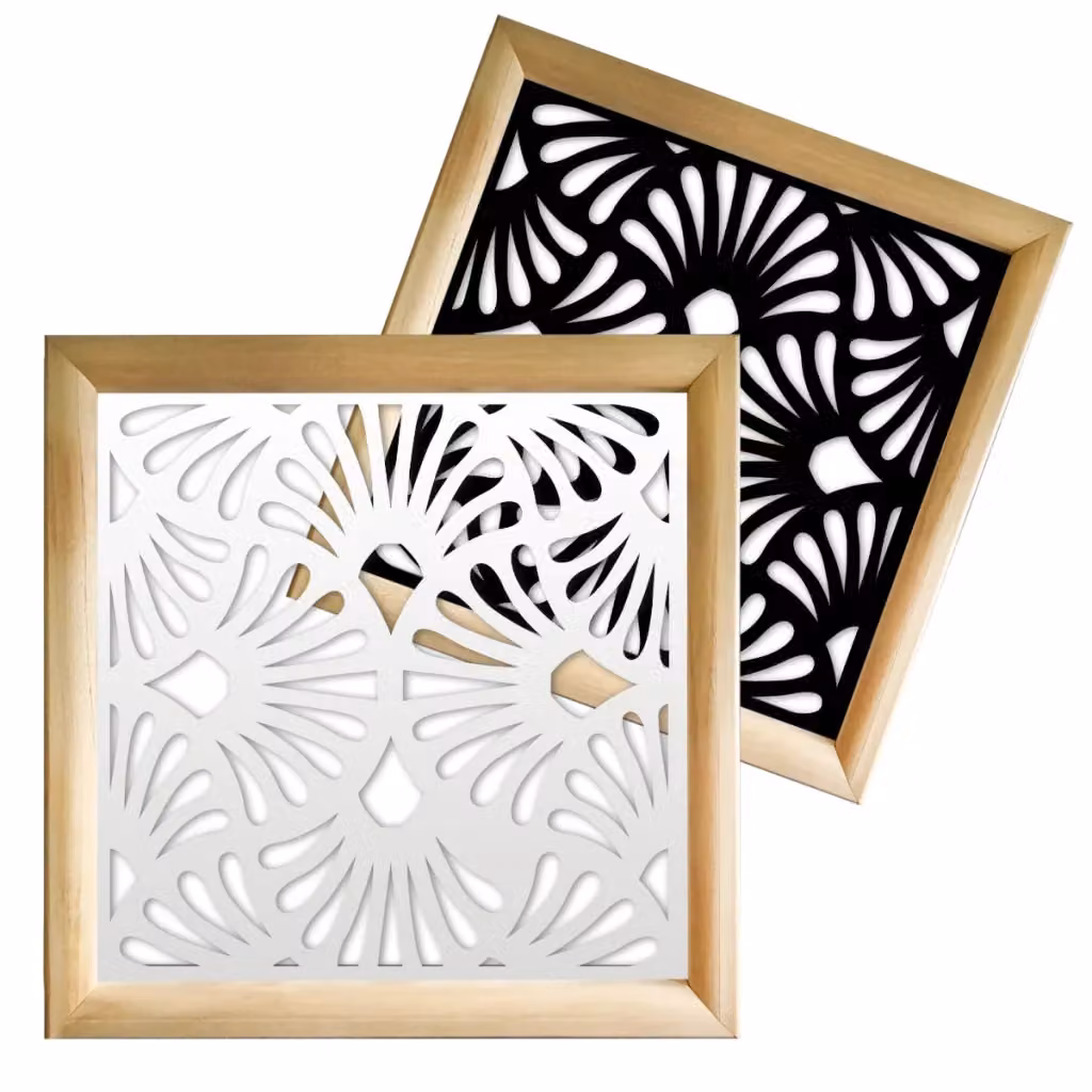 Moduli Decorativi EVENTAILS in Legno e PVC, Colore: Bianco, L/P/H: 98 x 98 x 64 cm – 2