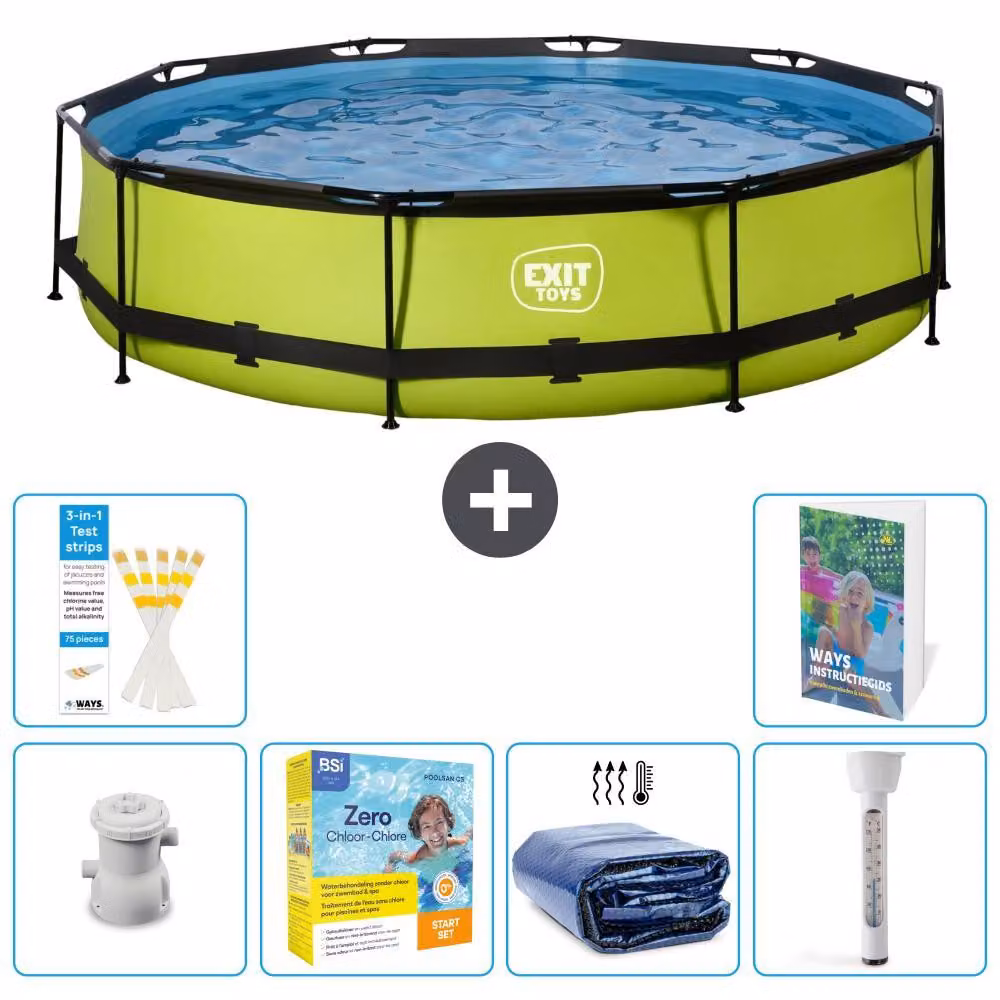 Piscina gonfiabile rettangolare - 360x76 cm - Set da 5 pezzi - Modello S184