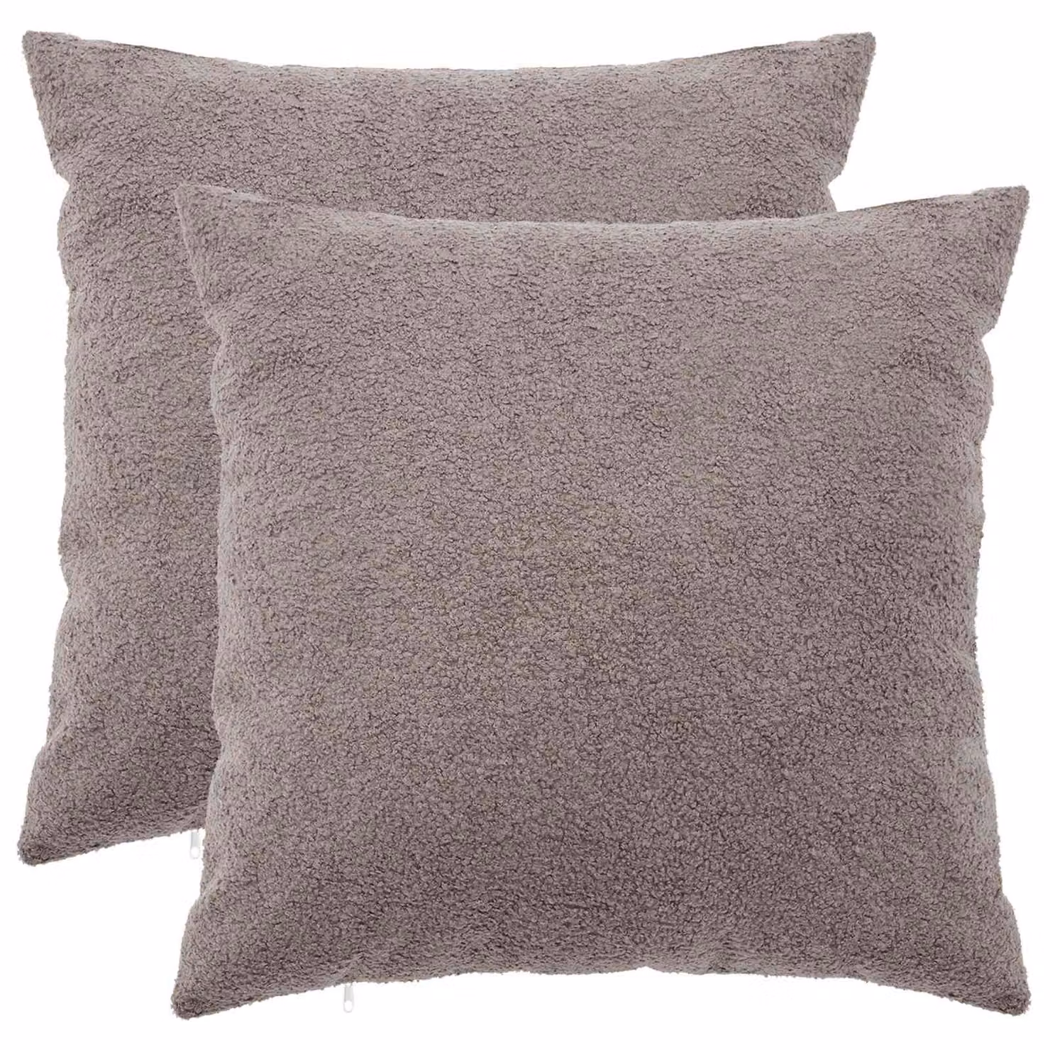 Set di 2 federe vidaXL HEERLEN in tessuto bouclé grigio chiaro, L 65 cm x P 65 cm
