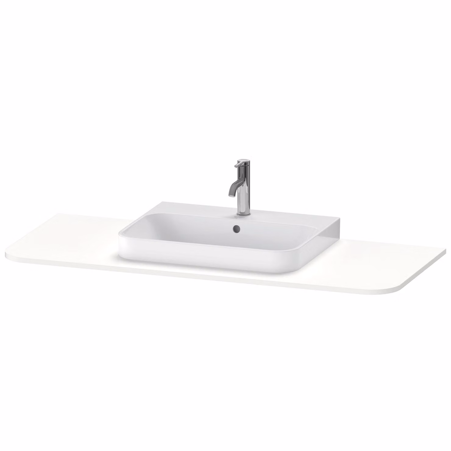 Console Duravit Happy D.2 Plus, 1300x550 mm, 1 découpe au centre, pour meuble sous-lavabo HP4942, HP4962, HP4972, HP031KM3636, HP031KM3636