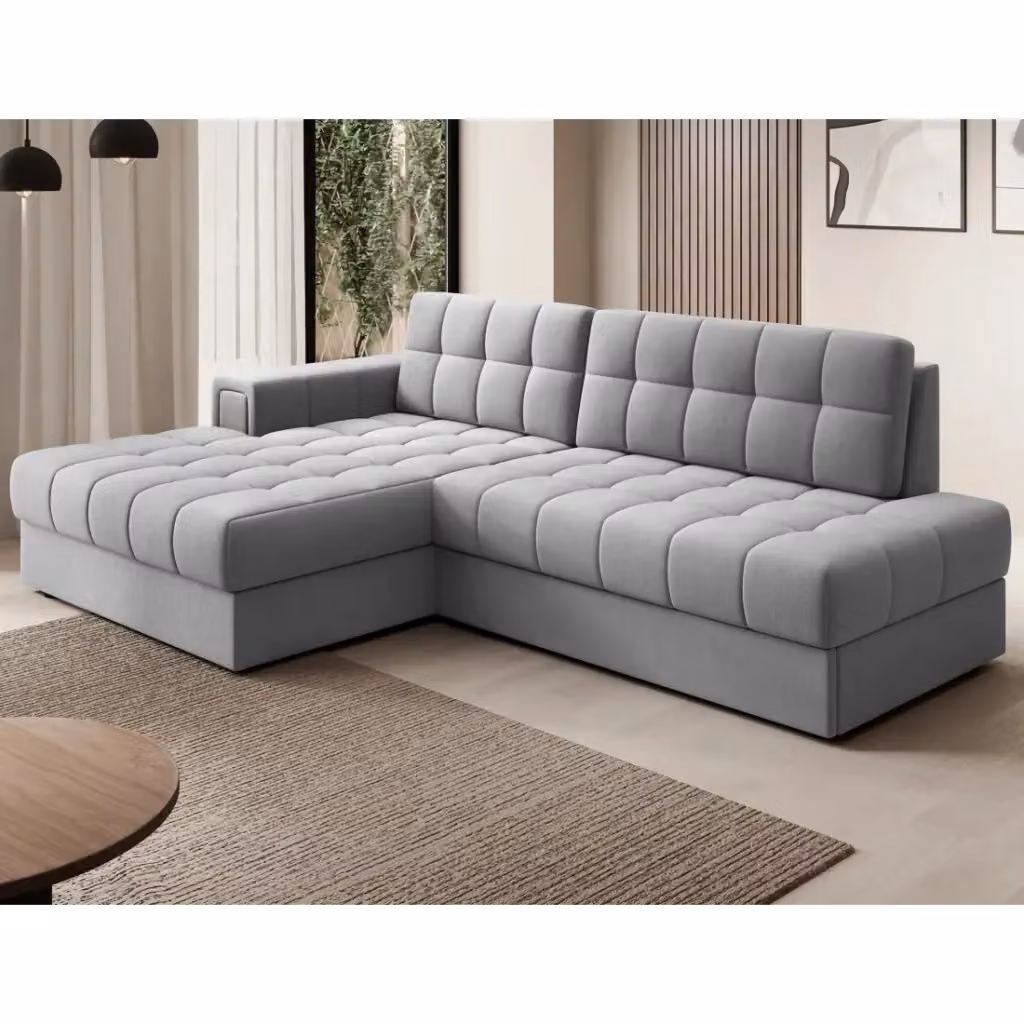 Divano ad angolo convertibile CUBITO MEUBLORAMA grigio con contenitore e funzione letto L/P/H: 240 x 150 x 82 cm – 2