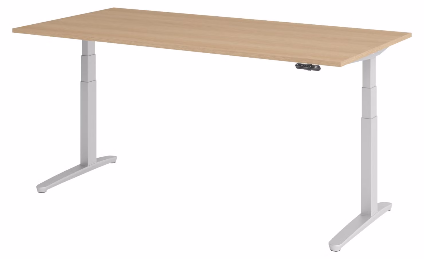 Scrivania elettrica bümö XBHM - Struttura: argento, dimensioni: 200 x 100 cm, finitura: rovere
