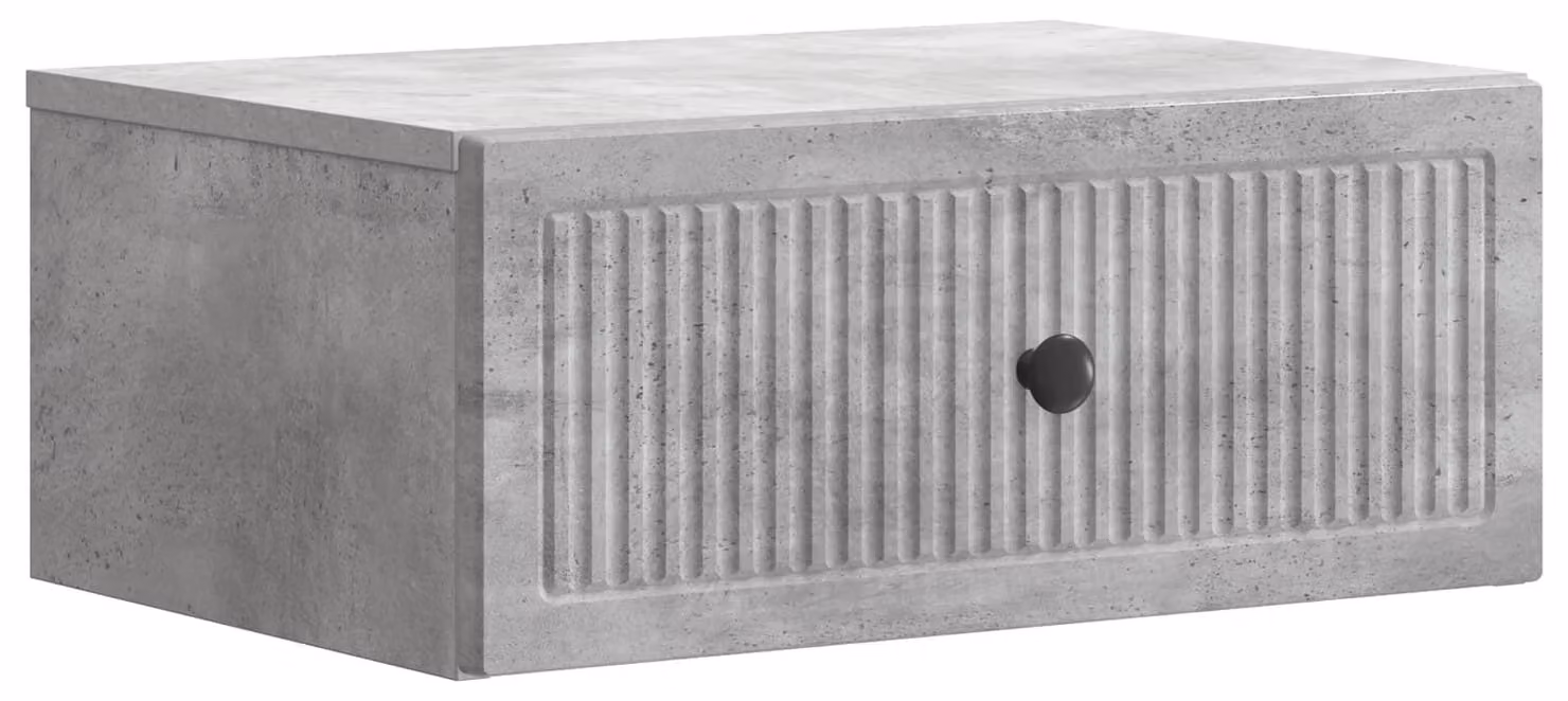 Armadio da Notte con cassetto Grigio Cemento 49 x 34,5 x 20 cm