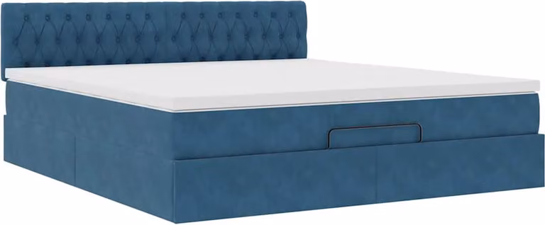 Struttura Letto Pouf con Materasso 180x200 cm in Velluto