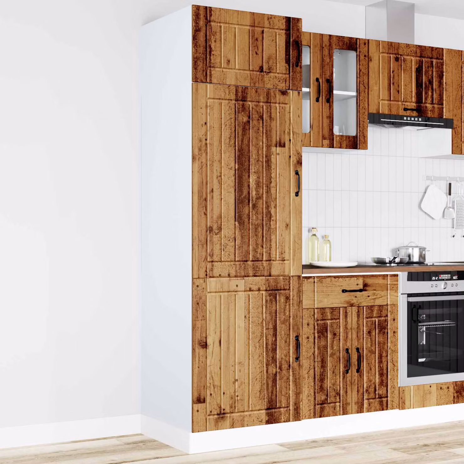 vidaXL Armadio da Cucina Lucca Legno Vecchio in Legno Multistrato