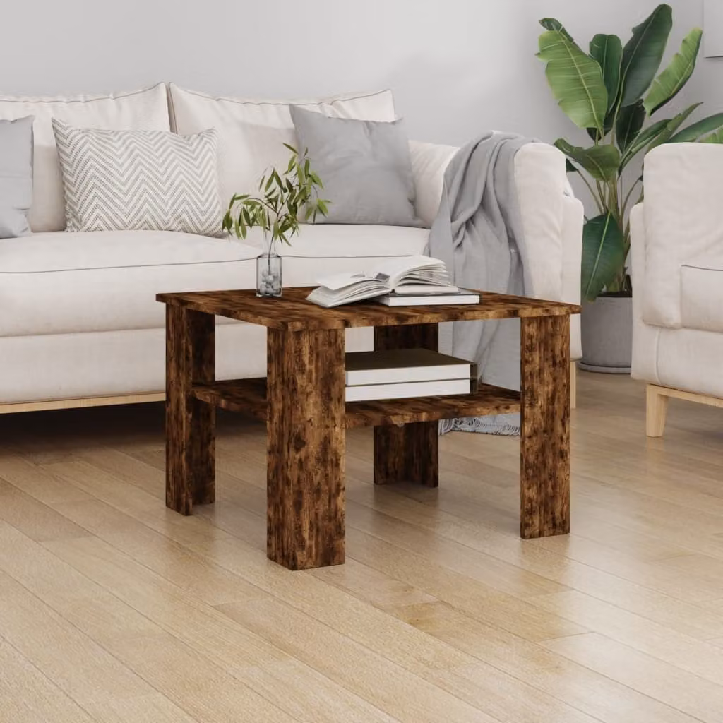vidaXL Tavolino in rovere affumicato 60x60x42 cm in legno - Tavolino - Tavolini - Tavolino - Tavolo da divano