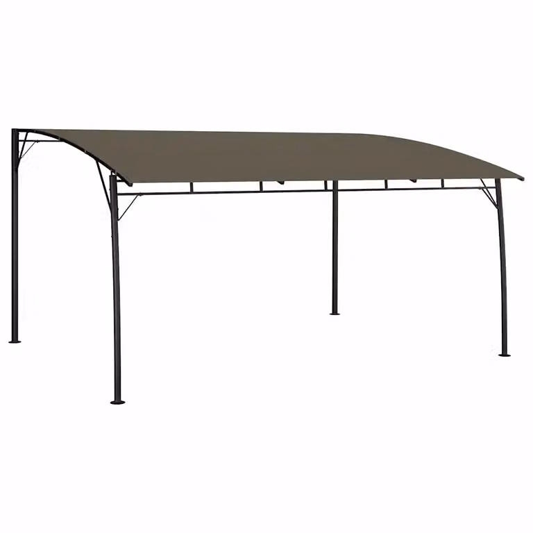 Tenda Parasole da Giardino vidaXL in Poliestere e Acciaio, Colore Beige o Grigio, L 400 x P 300 x H 255 cm