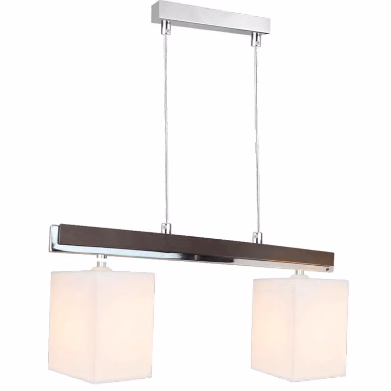 Lampada a sospensione PIANO 2xE27/40W, legno scuro/bianco E L: 450, H: 1000, dimmerabile