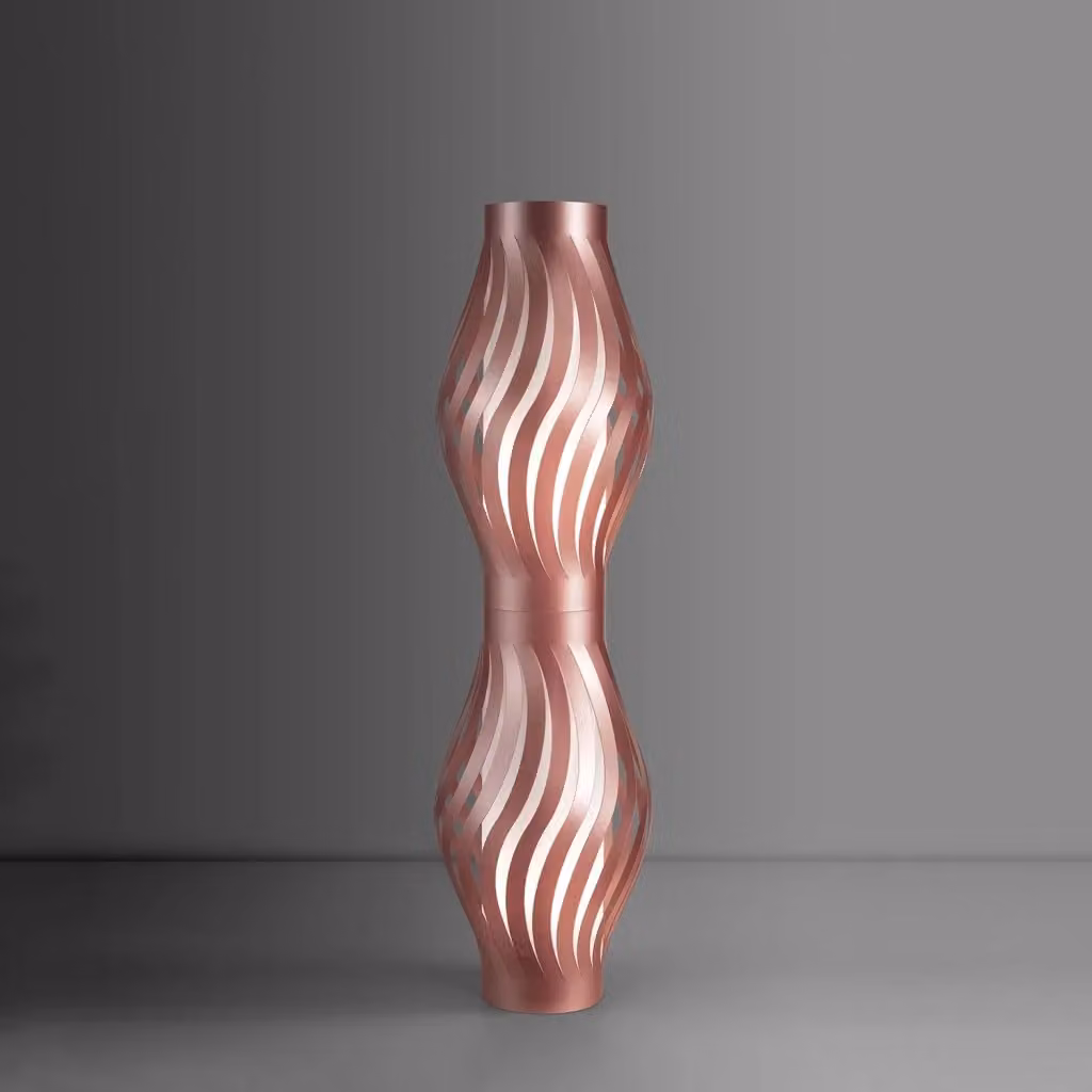 Piantana moderna Helios Linea Zero Polilux Pink in metallo con 2 luci E27, Altezza: 123 cm – 2