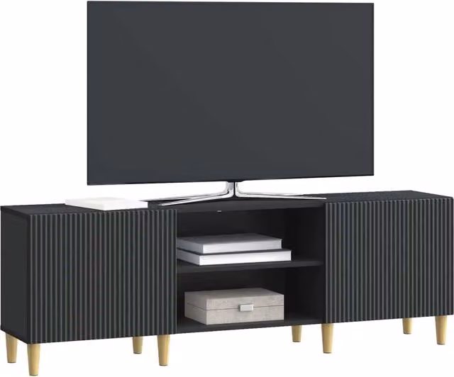 Mobile TV moderno Design In nero in legno MDF per soggiorno L: 150 cm, P: 31 cm, H: 50 cm
