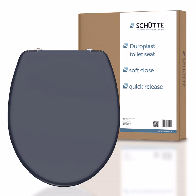 SCHÜTTE Sedile per wc in Duroplast ANTHRAZIT, sedile per wc a chiusura morbida con chiusura a sgancio rapido