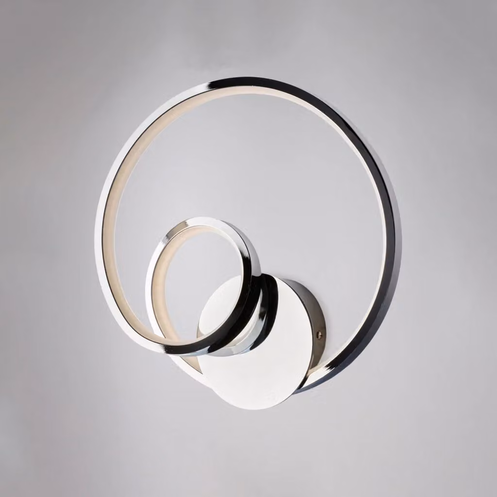 Lampada a sospensione moderna Malena Belight con LED integrato in metallo e alluminio, colore bianco e cromo lucido – 2