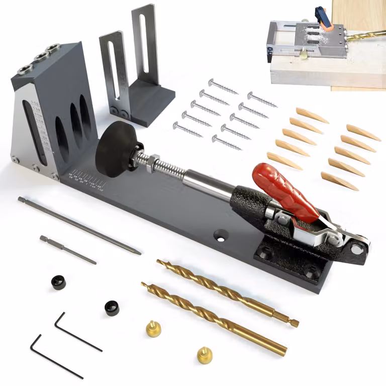 Kit per foratura a 15° composto da 2 punte da trapano e 10 tappi in legno