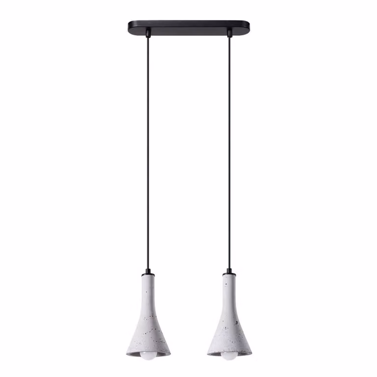 Lampada a sospensione REA 2 in cemento 2xE14 10W calcestruzzo 113x12x34cm Sollux Lighting