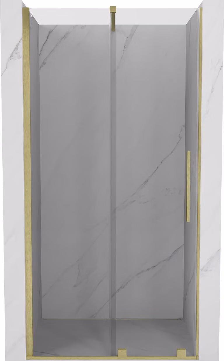 Mexen Velar porta doccia scorrevole 110 cm, trasparente, oro spazzolato - 871-110-000-01-55