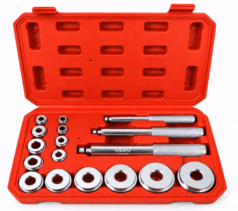 Set-kit pressa per montaggio e smontaggio cuscinetti del mozzo ruota e fusello, Gebo Tools