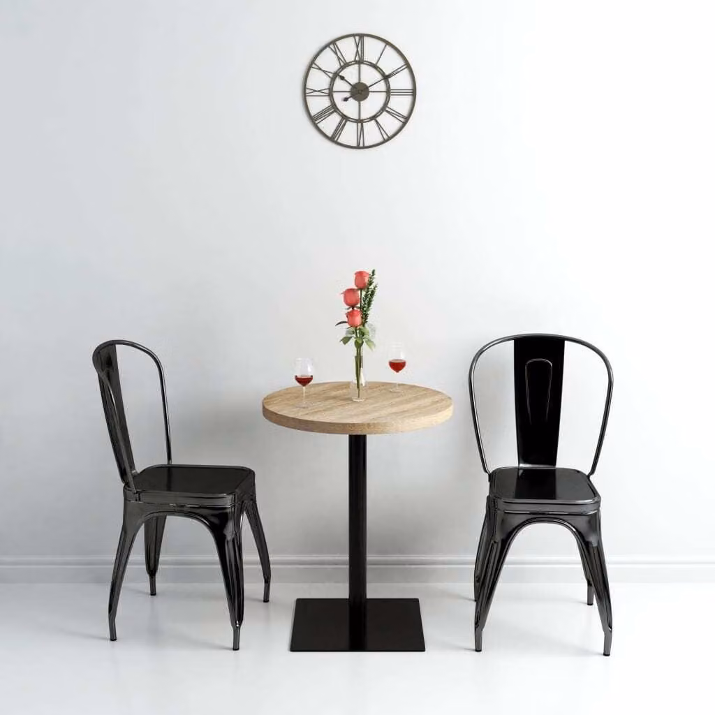 Maison Exclusive - Tavolino da bistrot in MDF e acciaio, rotondo, 60 x 75 cm, effetto rovere