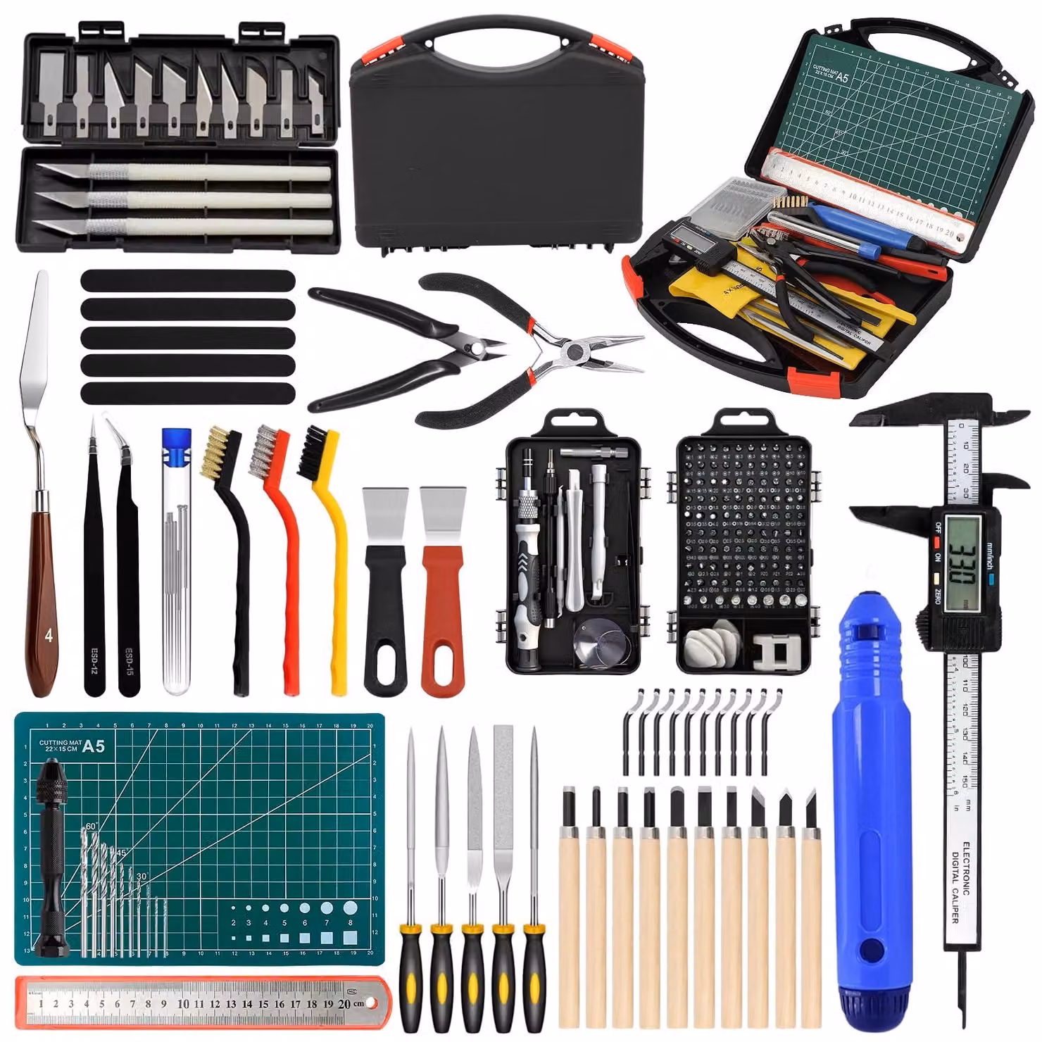 Kit di strumenti per stampante 3D - Set da 204 pezzi con calibro digitale - Varie accessori