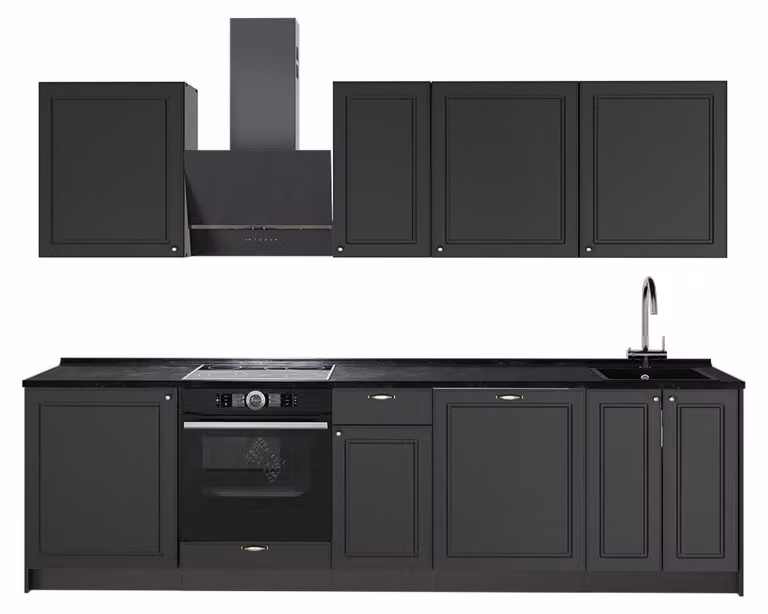 Cucina componibile Vicco Fame-Line Oro-antracite rustico/Antracite 280 cm, PL Antracite, Model 64149
