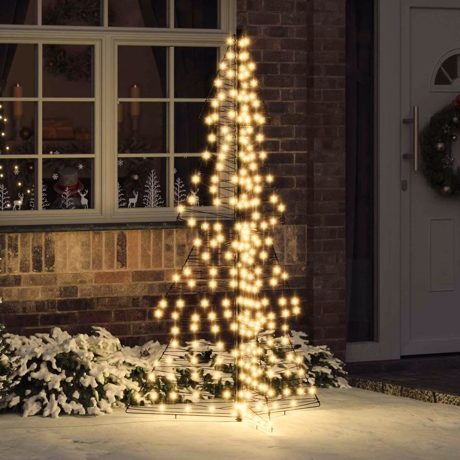 Maison Exclusive - Albero di Natale con 240 luci a LED, luce bianca calda, altezza 180 cm, struttura in rattan