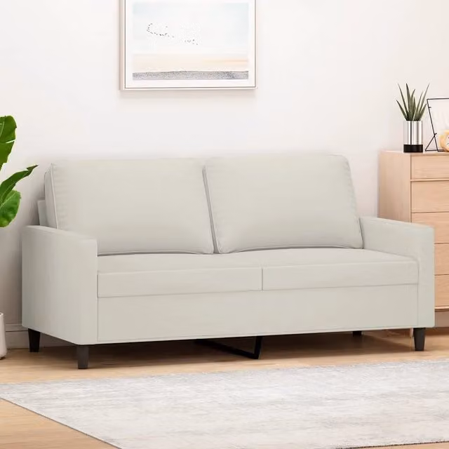Divano a 2 Posti crema 140 cm in Velluto 359207