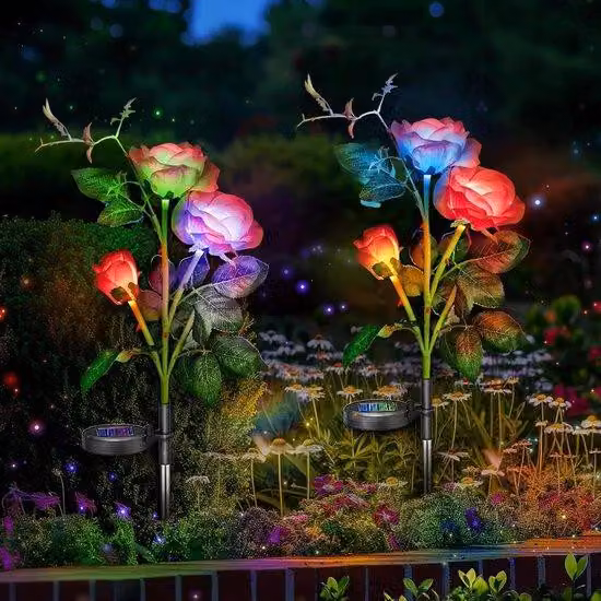Faretti a LED a energia solare - Impermeabili - Resistenti alle intemperie - Illuminazione da esterno - Decorazioni da giardino