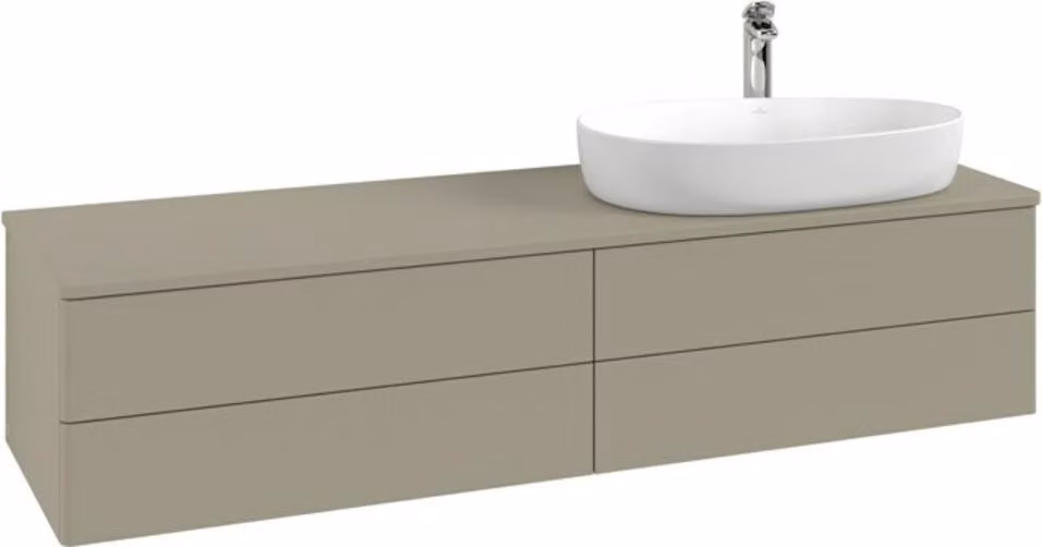 V&B Mobiletto senza struttura frontale - illuminazione Antao 160x50cm, HL, WBP colore Lac, glo wh. Lac