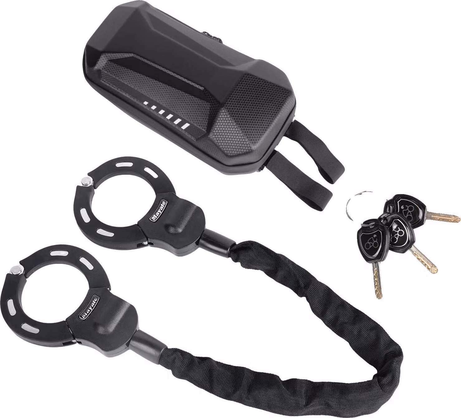 Catena di sicurezza, acciaio di alta qualità, ideale per biciclette e altri dispositivi di mobilità, colore nero