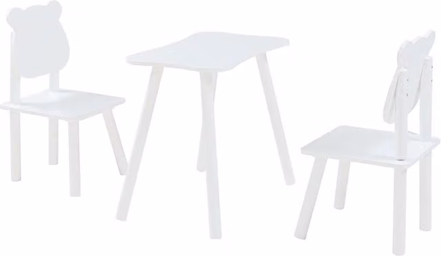 Set tavolo e 2 sedie per bambini bianco 03_0009451