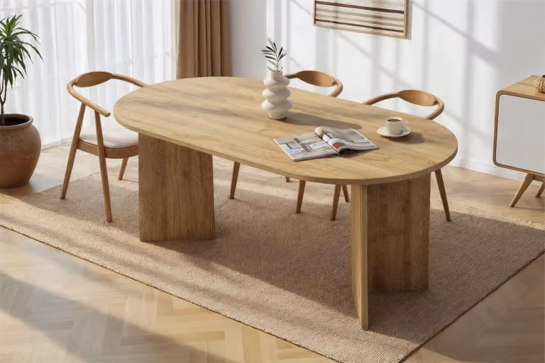 Skye Decor, Sablin - Cadiz Oak, tavolo da pranzo, rovere di Cadice, 100% pannello truciolare rivestito in melamina, 180 x 90 x 75 cm