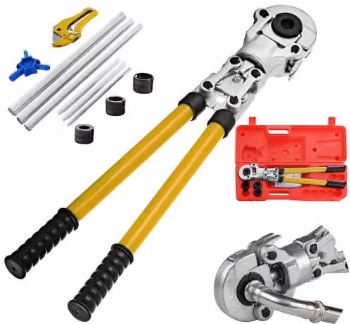 Pinza crimpatrice professionale VEVOR per tubi multistrato Pex, colore giallo, range 16-32mm