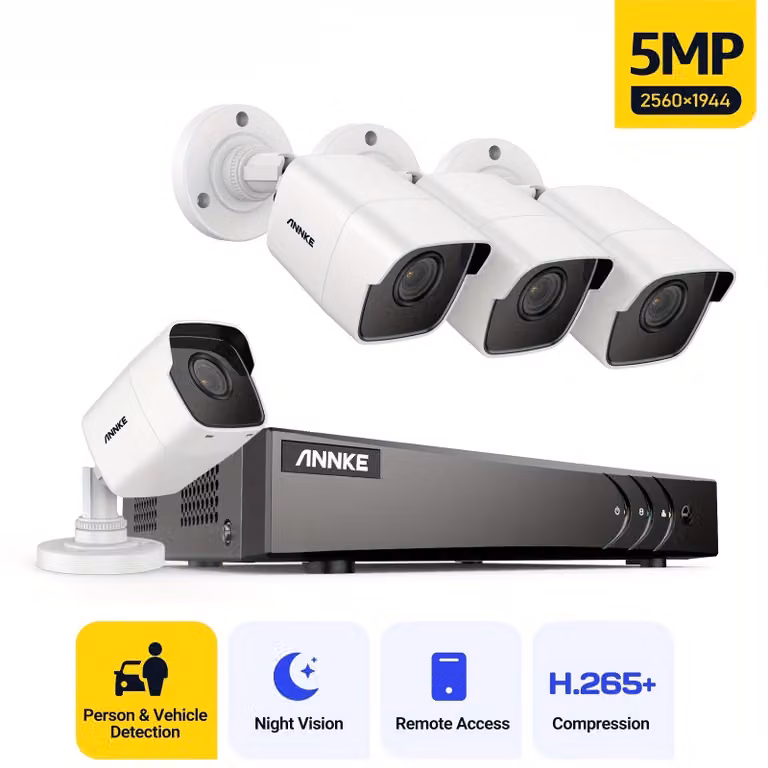 Sistema di telecamere di sicurezza - Telecamera CCTV - Telecamera di sorveglianza - Telecamera di sicurezza - Telecamera a cupola - 5MP Super HD