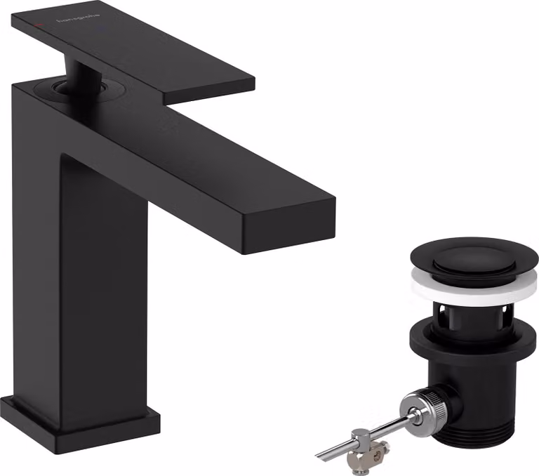 Mitigeur monocommande de lavabo hansgrohe Tecturis E 110, portée 144 mm, avec vidage, CoolStart, EcoSmart+, 73014670, 73014670